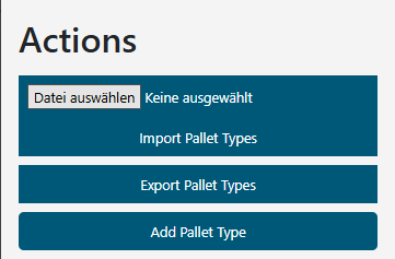 Webpage Pallet Type Buttons