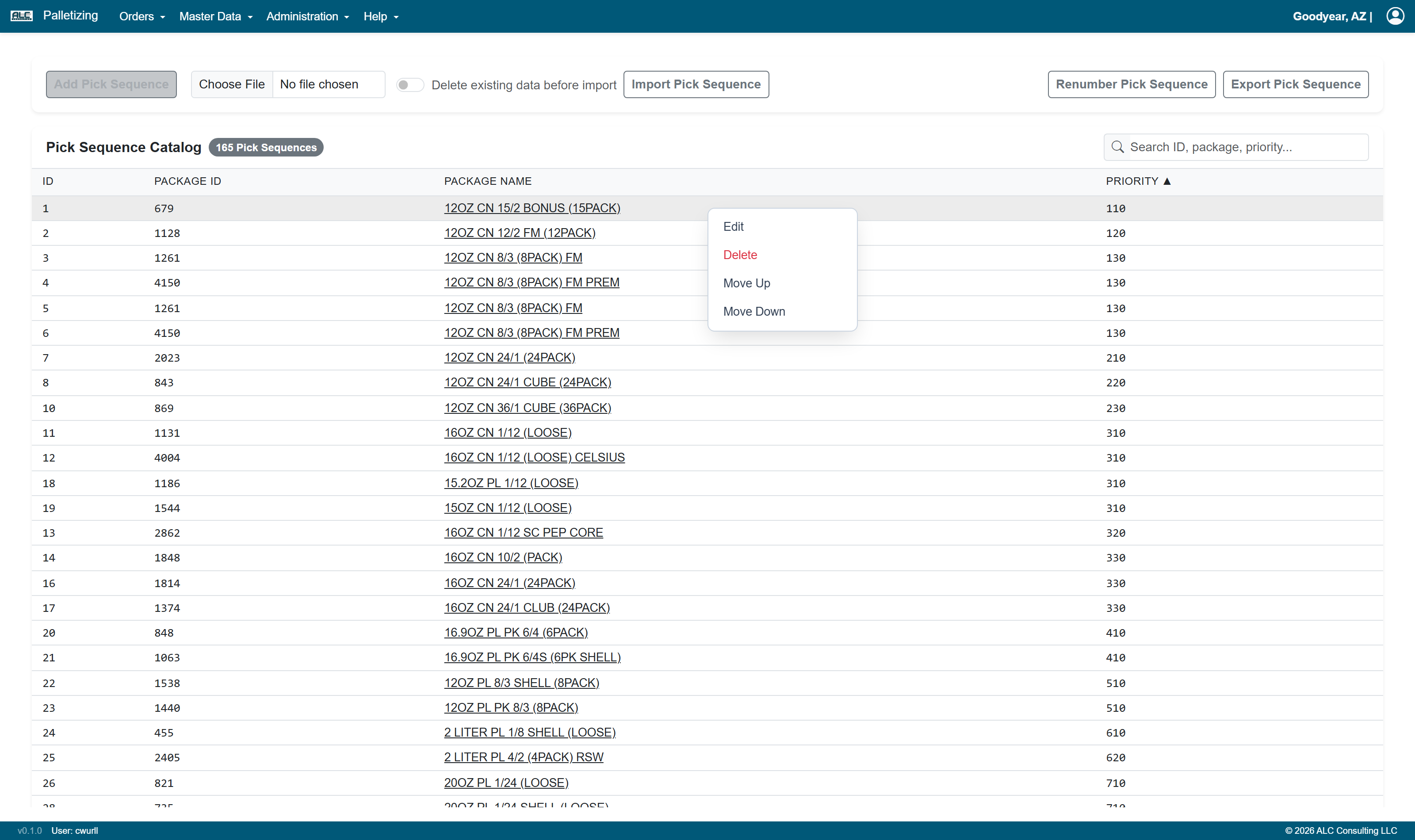 Webpage Pick Sequence Context Menu