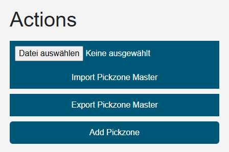 Webpage Pickzone Master Buttons