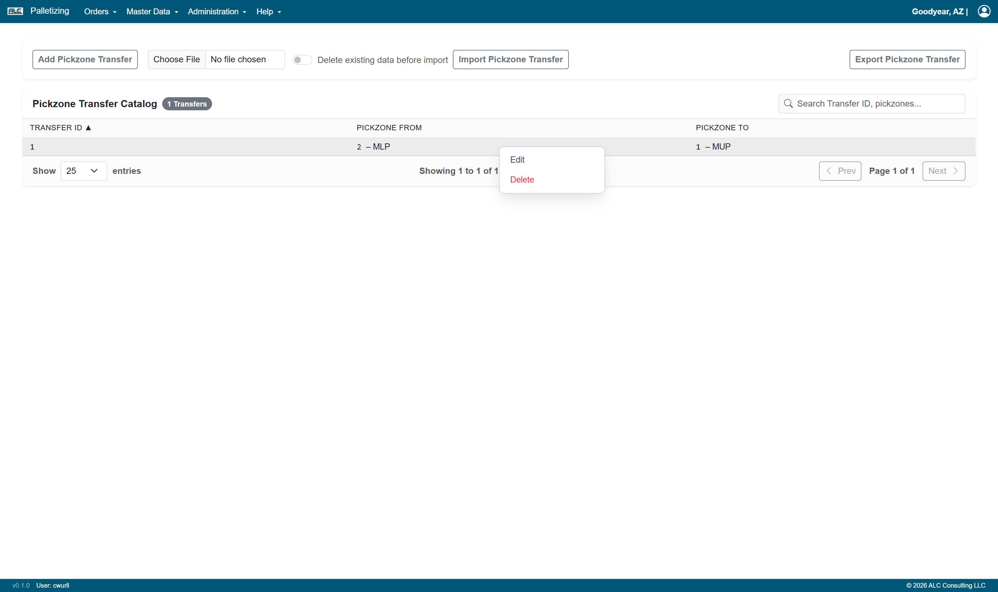 Webpage Pickzone Transfer Context Menu